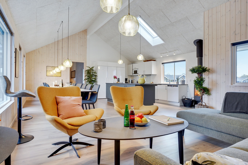 Sofakroken i luksushus nr. 508 i Sydjylland.