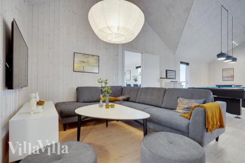 Sofakroken i luksushus nr. 526 i Sydjylland.