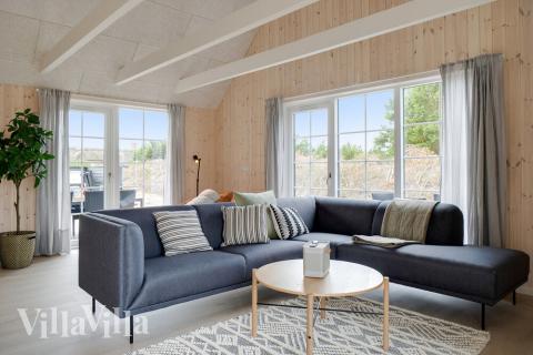 Sofakroken i luksushus nr. 518 i Vestjylland.