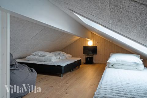 Noen av de 18 soveplassene i luksushus nr. 520 finnes på hems