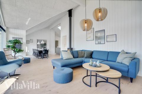 Sofakroken i luksushus nr. 533 i Vestjylland.