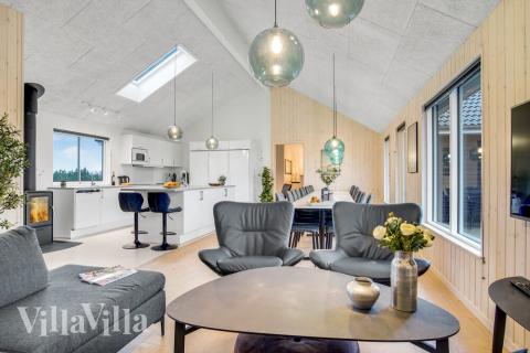 Sofakroken i luksushus nr. 529 i Nordjylland.