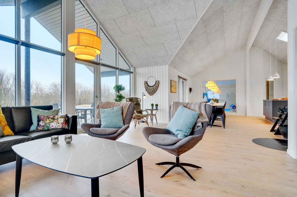 Sofakroken i luksushus nr. 537 i Sydjylland.