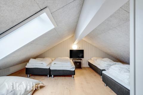 Noen av de 18 soveplassene i luksushus nr. 537 finnes på hems