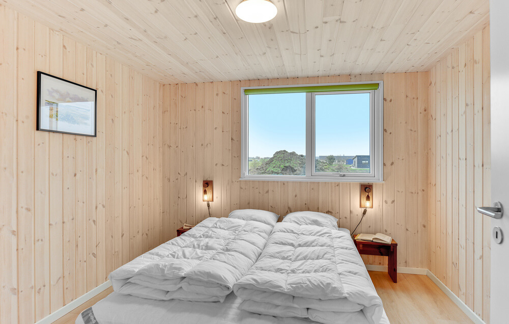 Et av de 4 soverommene i luksushus nr. 539 i Limfjorden.