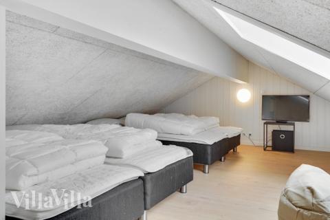 Noen av de 18 soveplassene i luksushus nr. 541 finnes på hems