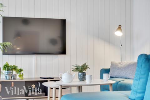 Sofakroken i luksushus nr. 549 i Nordsjælland.