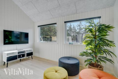 Sofakroken i luksushus nr. 540 i Vestjylland.