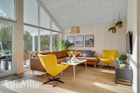 Sofakroken i luksushus nr. 568 i Vestjylland.