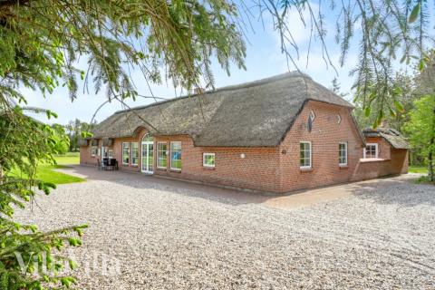 I det attraktive feriehuset nr. 573 i Vestjylland finnes det mengder av utendørsaktiviteter, som leketårn og huskestativ.