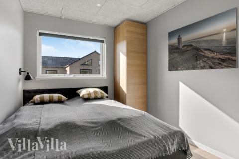 Et av de 10 soverommene i luksushus nr. 554 i Vestjylland.