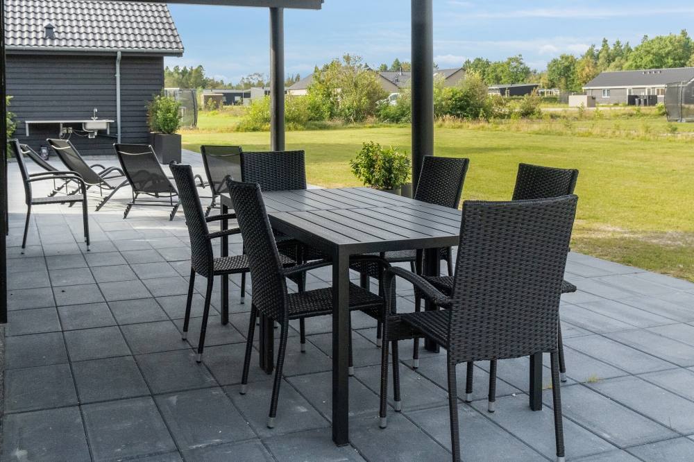 Stor terrasse i luksushus nr. 554 i Vestjylland.
