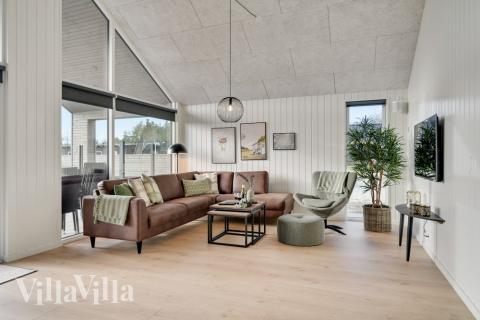 Sofakroken i luksushus nr. 560 i Vestjylland.