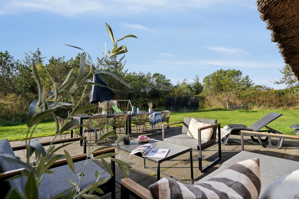 Stor terrasse i luksushus nr. 557 i Vestjylland.