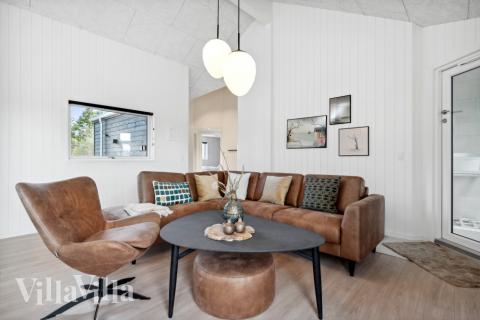 Sofakroken i luksushus nr. 583 i Vestjylland.