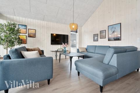 Sofakroken i luksushus nr. 601 i Sydjylland.