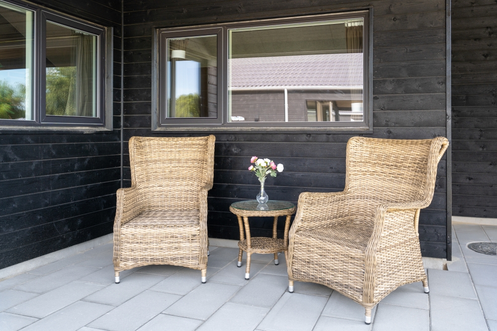 Stor terrasse i luksushus nr. 598 i Sydjylland.