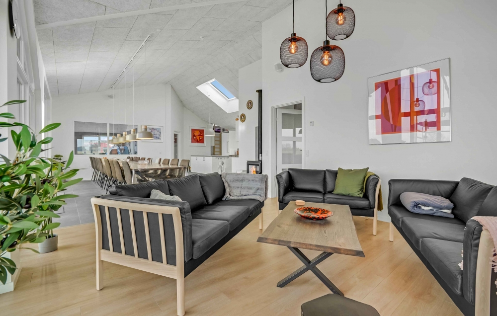 Sofakroken i luksushus nr. 548 i Fyn og øyer.