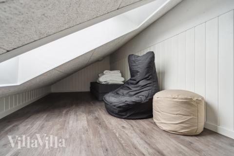 Noen av de 18 soveplassene i luksushus nr. 610 finnes på hems