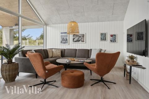 Sofakroken i luksushus nr. 624 i Sydjylland.