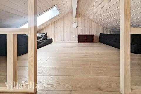 Noen av de 12 soveplassene i luksushus nr. 625 finnes på hems