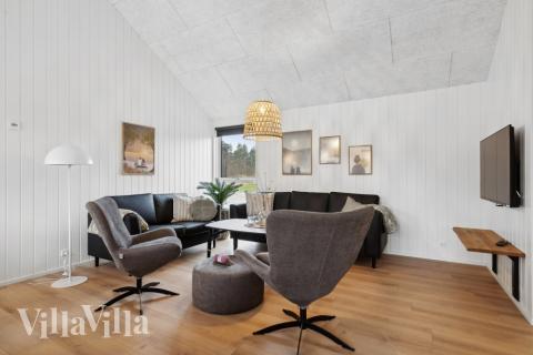 Sofakroken i luksushus nr. 627 i Vestjylland.