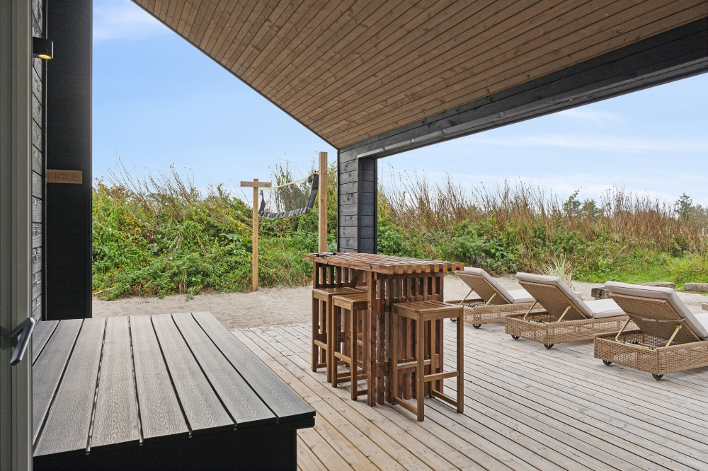Stor terrasse i luksushus nr. 628 i Nordjylland.