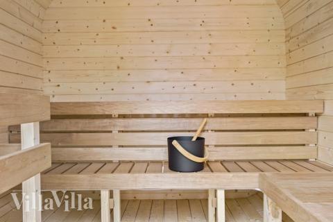 Luksushus nr. 629 er blant annet utstyrt med en deilig badstue.