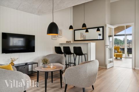 De lekre feriehusene tilbyr blant annet egen bar, som denne i luksushus nr. 634 i Nordjylland