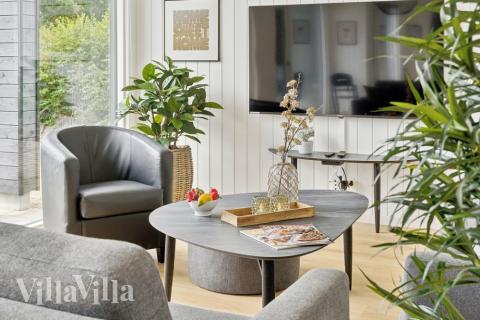 Sofakroken i luksushus nr. 644 i Lolland/Falster/Møn.