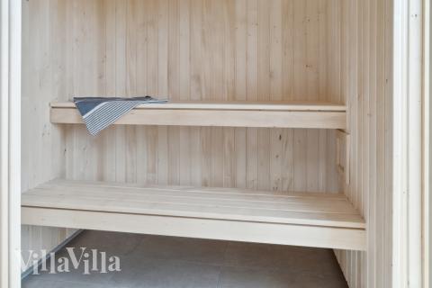 Luksushus nr. 644 er blant annet utstyrt med en deilig badstue.