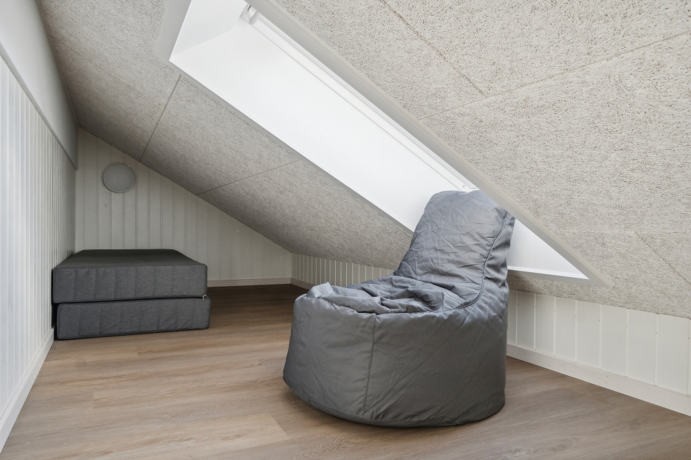 Noen av de 18 soveplassene i luksushus nr. 646 finnes på hems