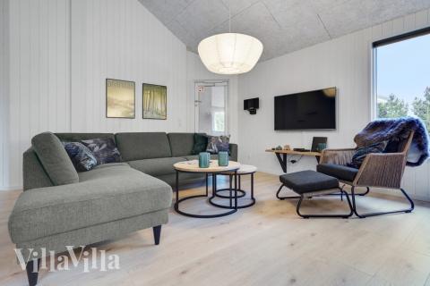 Sofakroken i luksushus nr. 808 i Østjylland.