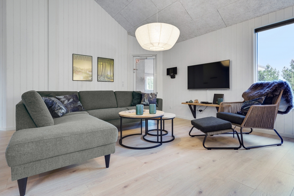 Sofakroken i luksushus nr. 808 i Østjylland.