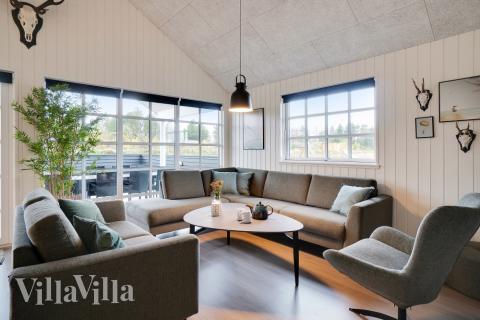 Sofakroken i luksushus nr. 810 i Østjylland.