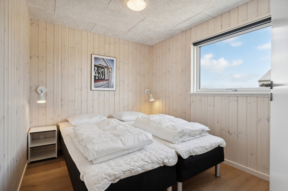 Et av de 12 soverommene i luksushus nr. 822 i Østjylland.