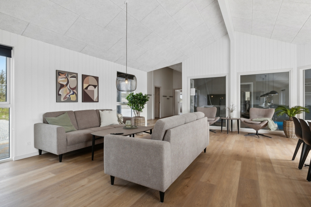 Sofakroken i luksushus nr. 822 i Østjylland.