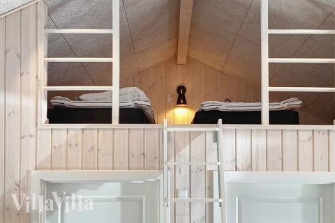 Noen av de 14 soveplassene i luksushus nr. 649 finnes på hems