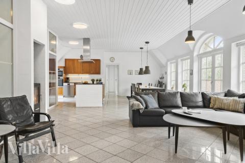 Sofakroken i luksushus nr. 677 i Vestjylland.