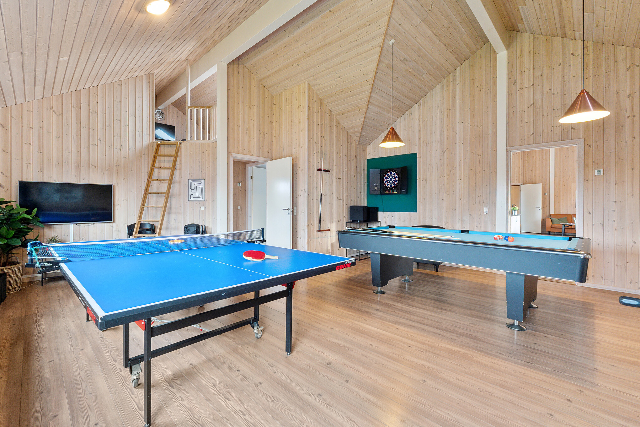 I tillegg til alle aktivitetsmulighetene i husets bassengavdeling, kan du også spille biljard, bordtennis og dart i luksushus nr. 220