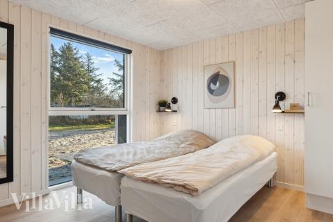 Et av de 9 soverommene i luksushus nr. 653 i Vestjylland.