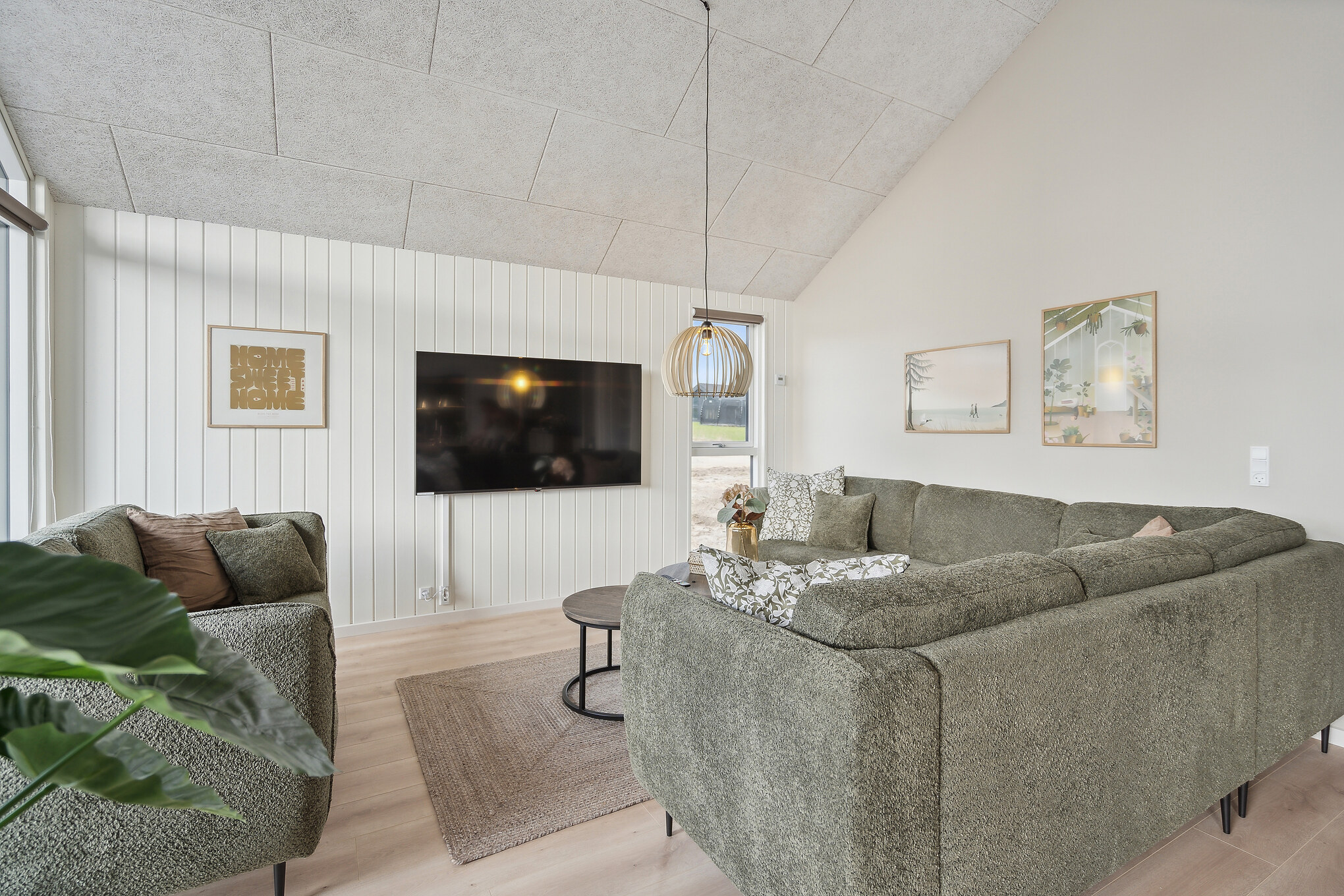 Sofakroken i luksushus nr. 663 i Sydjylland.
