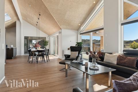 Sofakroken i luksushus nr. 660 i Vestjylland.