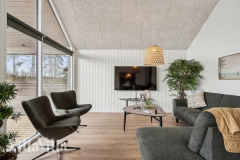 Sofakroken i luksushus nr. 648 i Fyn og øyer.