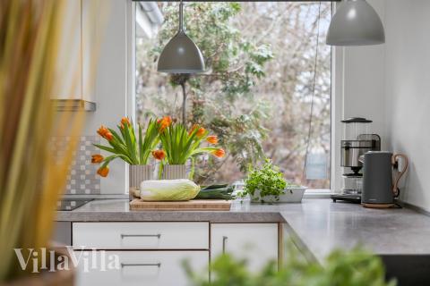 Kjøkkenet i luksushus nr. 339 i Nordsjælland er godt innrettet.