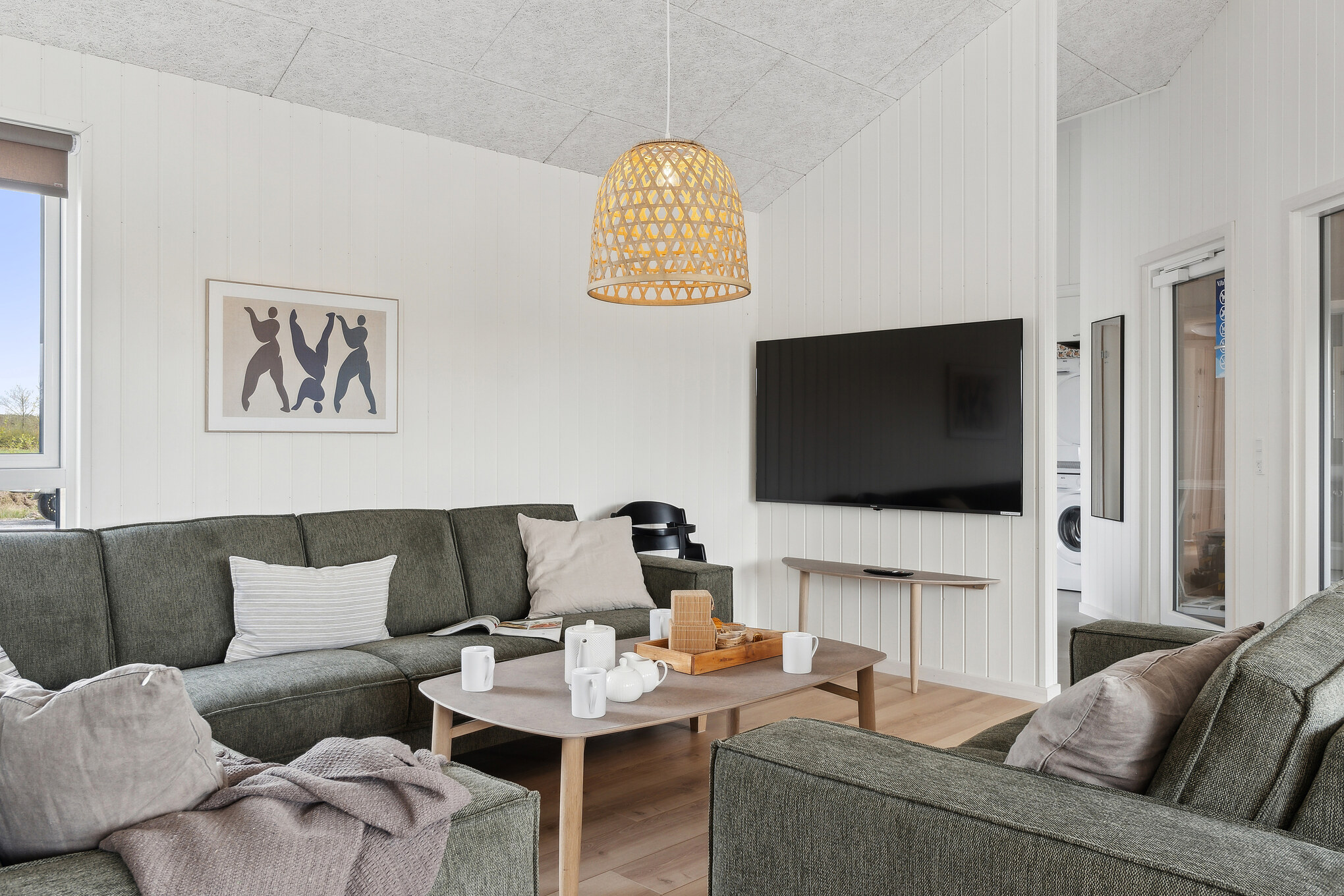 Sofakroken i luksushus nr. 656 i Nordjylland.