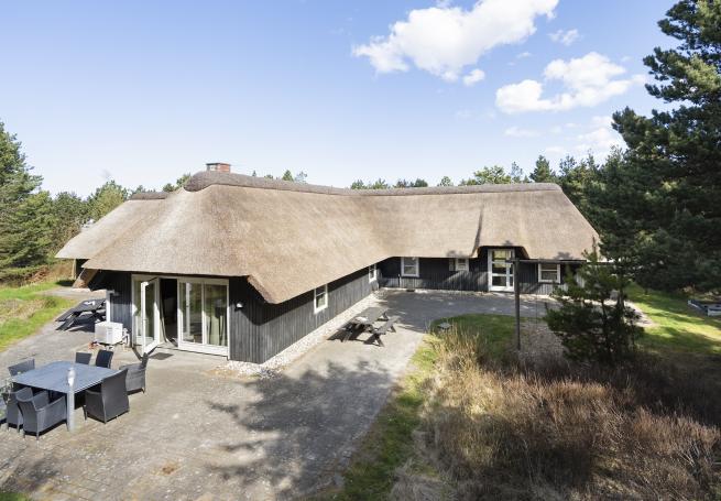 Dette lekre huset med svømmebasseng, nr. 552, med plass til 12 personer, ligger i Vestjylland