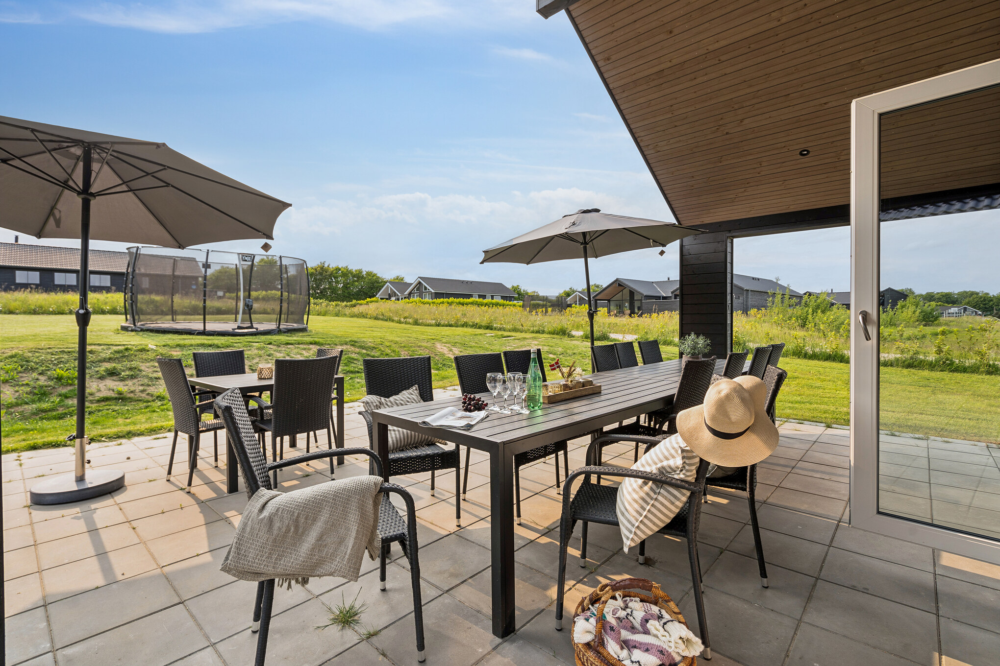 Stor terrasse i luksushus nr. 631 i Sydjylland.