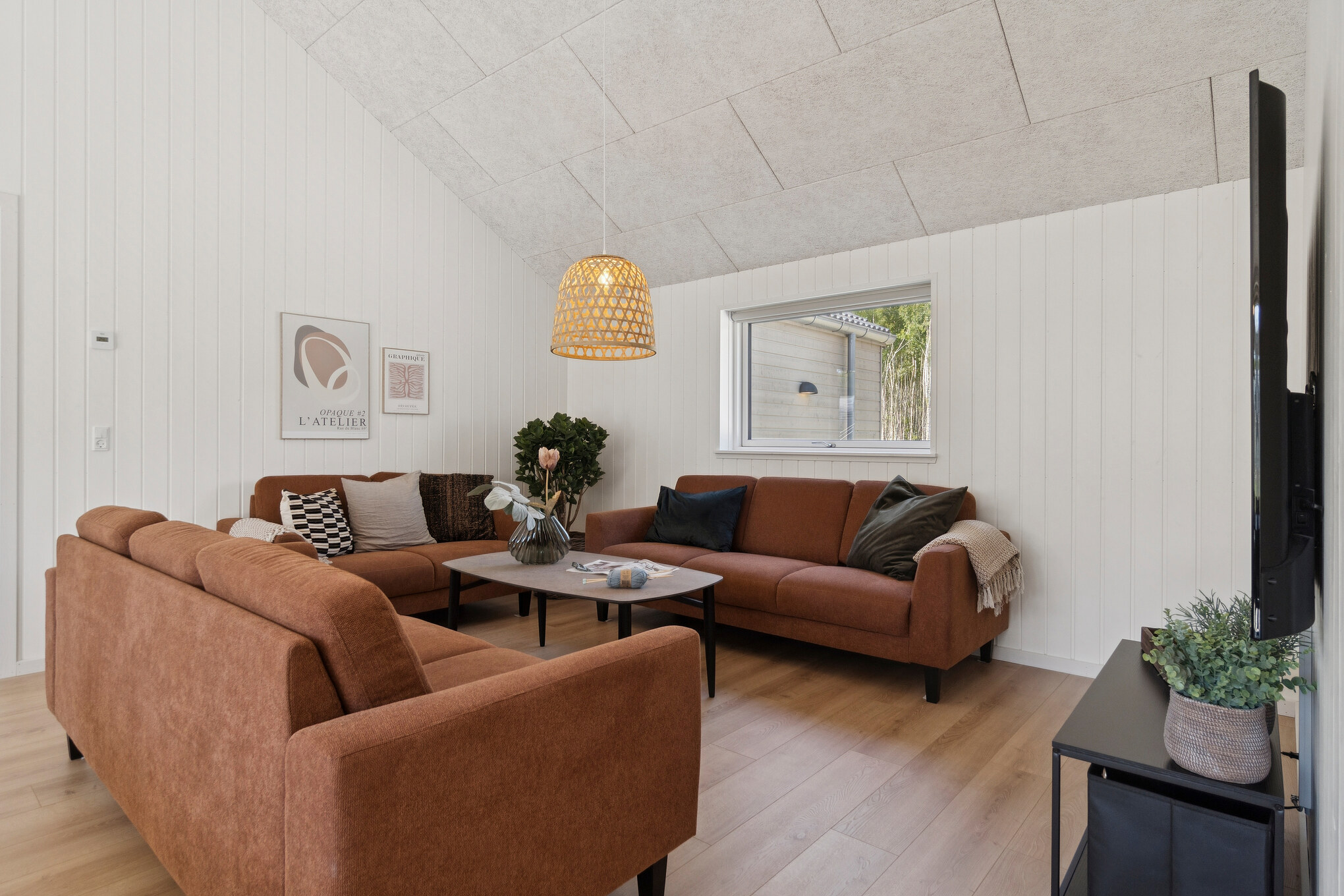 Sofakroken i luksushus nr. 807 i Østjylland.