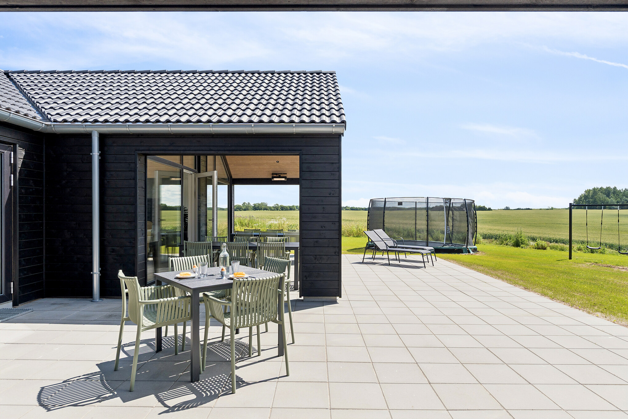 Stor terrasse i luksushus nr. 667 i Fyn og øyer.